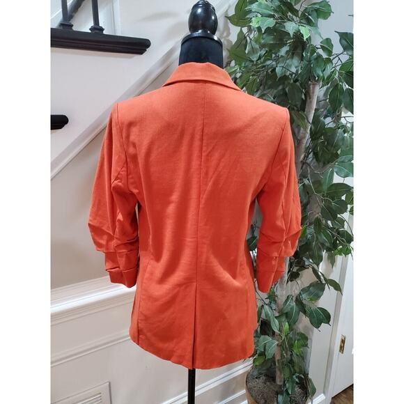 Lush Coral Cotton Single Breasted One Button Boyfriend Blazer Jacket Size Small - Picture 8 of 14